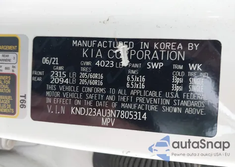 2022 Kia Soul Lx из США, поврежденный, VIN KNDJ23AU3N7805314